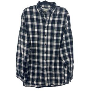 L.L. Bean Mens Scotch Plaid Large‎ Tall Flannel Shirt Multi Colored Button Down